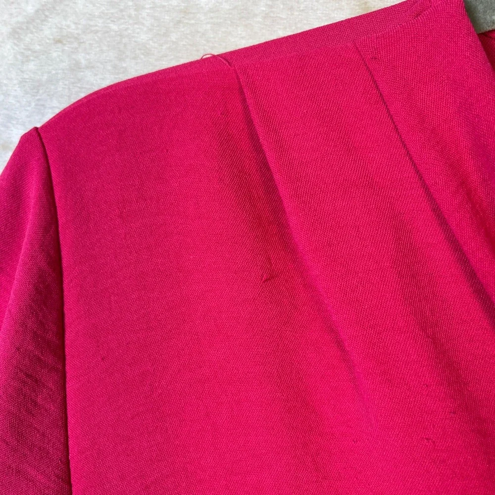 fraiche by j Womens Wrap Dress Pink V Neck Long Sleeve‎ Tie Waist ALine Size M